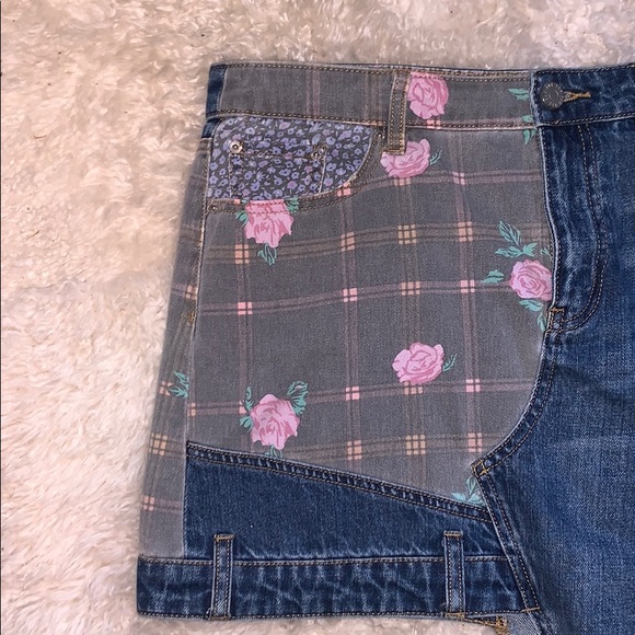 Urban Outfitters Patchwork Floral Mini Denim Skirt - Picture 5 of 6